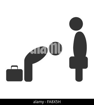 Gruß Etikette Business Situation Symbol isoliert auf weiss Stock Vektor