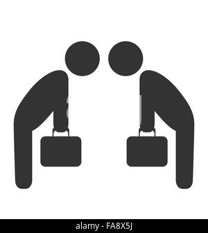 Gruß Etikette Business Situation Symbol isoliert auf weiss Stock Vektor