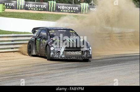 Liam Doran fährt Citroen DS3 SDRX Teams im FIA Rallycross-Weltmeisterschaft. Stockfoto