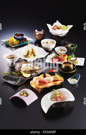 Verschiedene japanische Gerichte Stockfoto