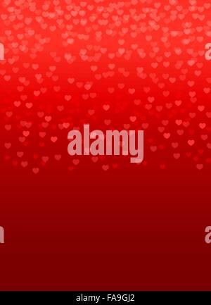 Zusammenfassung Hintergrund fallen Herzen auf roten vertikalen Hintergrund. Vektor-illustration Stock Vektor