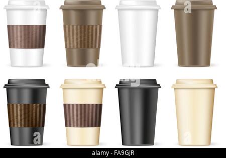 Tasse Kaffee mit Variationen zu gehen. Vektor Stock Vektor