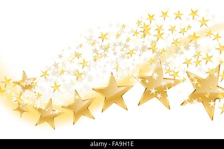 Illustration der "goldene Sterne" auf weiße fliegen. Stock Vektor