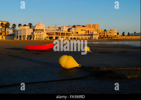 La Caleta Strand in Cadiz Stockfoto