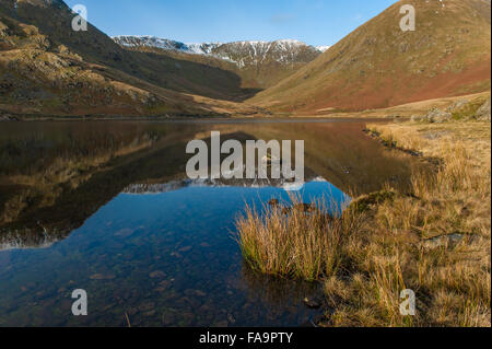 Reflexionen im Kentmere Reservoir Stockfoto