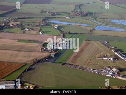 Luftaufnahme des Breighton Flugplatz in der Nähe von Selby, North Yorkshire, UK Stockfoto