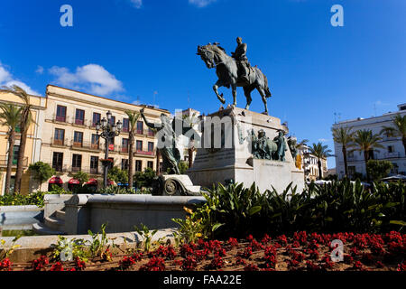 Denkmal von Miguel Primo de Rivera am Plaza del Arenal in das historische Zentrum von Jerez De La Frontera. Provinz Cádiz. Spanien Stockfoto