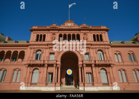 Die Casa Rosada (das rosa Haus), Amtssitz des Präsidenten von Argentinien und Sitz der Regierung. Stockfoto