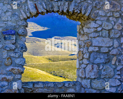 Pastural Blick von Calascio in Abruzzen, Italien Stockfoto