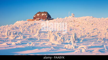 Winterlandschaft im Riesengebirge, Polen Stockfoto