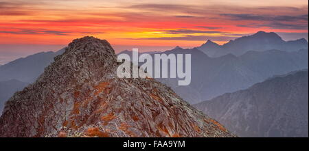 Tatra-Gebirge, Blick vom Szpiglasowa-Pass, Polen Stockfoto