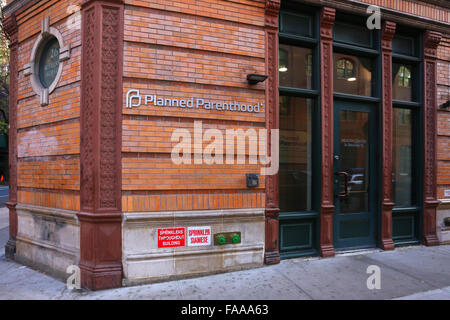 Planned Parenthood, 26 Bleecker St, New York, NY. Außenfassade einer reproduktiven Gesundheitsklinik im NoHo-Viertel von Manhattan Stockfoto