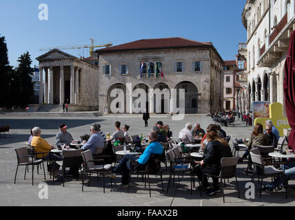 Hauptplatz in Pula, Istrien, Kroatien, Stockfoto