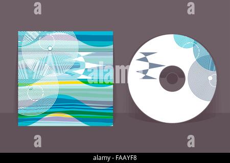 CD-Cover-Design-Vorlage. Abstrakte Muster-Grafiken. Editierbare Design-Vorlage. Clipping-Maske angewendet im EPS zu bluten Bereich ausblenden Stock Vektor