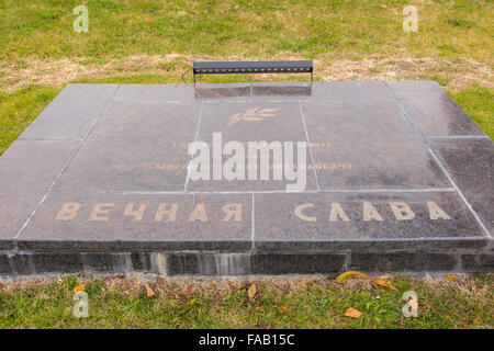 Volgograd, Russland - 5. November 2015: eine Gedenktafel zu Ehren des Helden der Sowjetunion Sergeant Smirnov Pavel Mikhailov Stockfoto