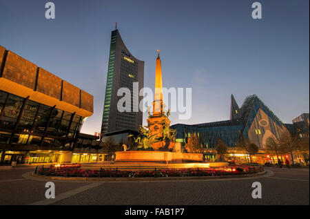 Leipzig Augustusplatz Nacht - Leipzig Augustussquare Nacht 01 Stockfoto