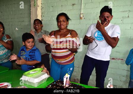 Geburtstag in PUERTO PIZARRO. Abteilung von Tumbes. Peru Stockfoto