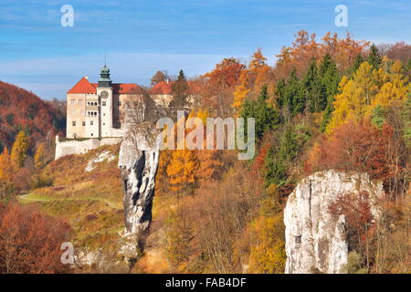 Pieskowa Skala - Schloss und Herkules Club Rock, Nationalpark in der Nähe von Krakau, Polen Stockfoto
