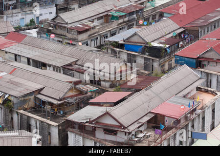 Armen Slums und Heimbereich Fassade in die Stadt Bangkok, Thailand Stockfoto