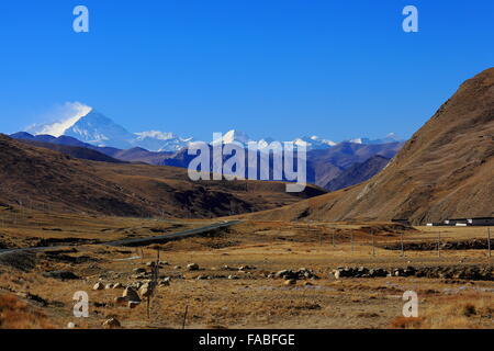 L.to R. Lhotse 8516ms. Chomolungma-Heilige Mutter-Everest 8844 Frau Nuptse W.Peak 7861 Frau Changtse N.Peak 7543 Frau Khumbutse 6665 m Stockfoto