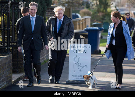 Der konservative Bürgermeister von London Boris Johnson Kampagnen im Norden von London während der Wahlen im Jahr 2015 UK Stockfoto