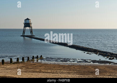 Das Meer Stadt von Dovercourt, Essex, England. Bekannt für seine Leuchttürme, die eine zentrale Sehenswürdigkeit entlang der Küste sind. Stockfoto