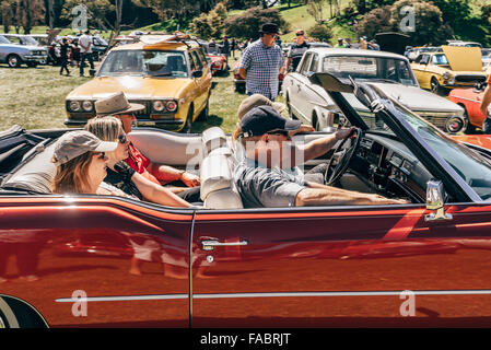 Die Bucht Birdwood Classic ist für Fahrzeuge von 1956 bis 31. Dezember 1978, Autos, feste, alte, Vintage, Stockfoto