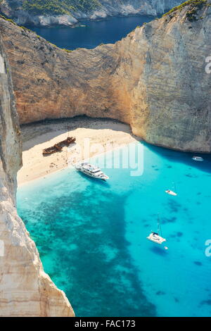 Griechenland - Zakynthos, Navagio Strand, Shipwrack Bucht Stockfoto