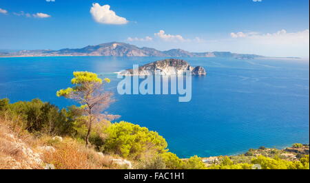 Griechenland - Insel Zakynthos, Ionische Meer, Marathonisi Insel, wo die Caretta-Meeresschildkröte seinen Eiern legt Stockfoto