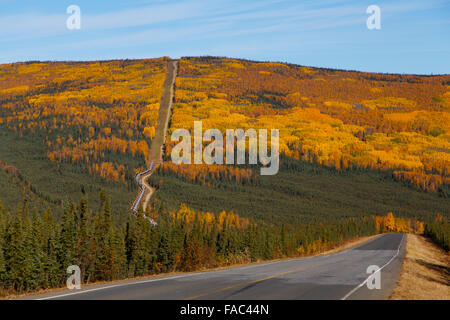 Alyeska Pipeline entlang der Dalton Highway, Alaska. Stockfoto