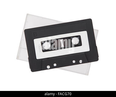 Vintage Audio-Kassette, isoliert auf weißem Hintergrund Stockfoto