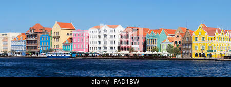 Die bunte Holländische karibische Architektur in Willemstad, Curaçao Stockfoto