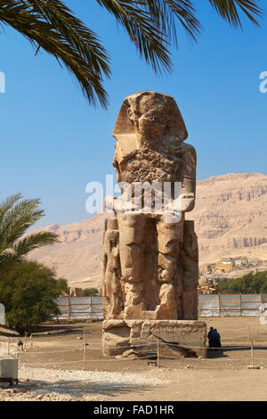 Ägypten - Theben, Kolosse von Memnon, UNESCO Stockfoto
