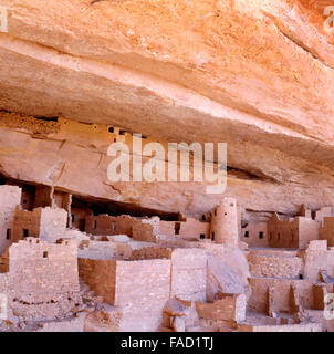 Die Anasazi White House Klippe Wohnung im Canyon De Chelly, Arizona, USA. OHNE MENSCHEN Stockfoto