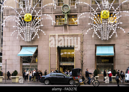 Tiffany & Co., Juwelier, Weihnachtsschmuck, NYC Stockfoto