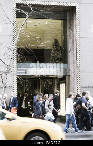 Tiffany & Co., Juwelier, Weihnachtsschmuck, NYC Stockfoto