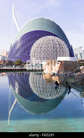 Valencia, Spanien. Die Stadt der Künste und Wissenschaften.  L'Àgora Stockfoto