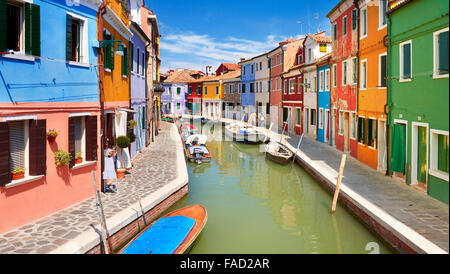 Burano Dorf in der Nähe von Venedig, (Lagune Insel Burano), Italien Stockfoto