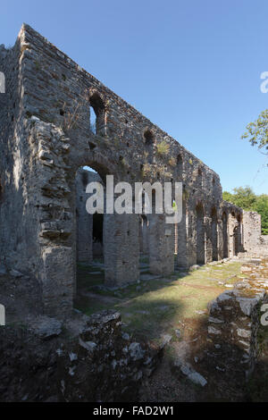 Albanien.  Butrint oder Butrint archäologische Stätte; ein UNESCO-Weltkulturerbe. Die große Basilika. Von außen. Stockfoto