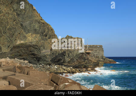 Ein Foto von Playa Vallehermoso in La Gomera, Kanarische Inseln, Spanien. Stockfoto