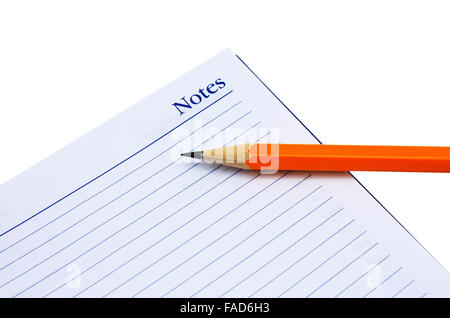ein Notizblock mit Bleistift Stockfoto