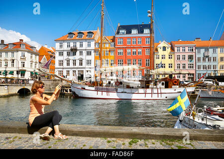 Nyhavn Kanal, Altstadt Copenhagen, Dänemark Stockfoto