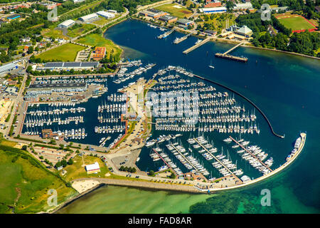 Luftaufnahme, Marina Marina Neustadt Holstein, Segelboote, Marina Wiek, Neustadt in Holstein, Lübecker Bucht, Hansestadt, Stockfoto