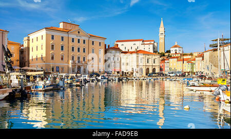 Hafen von Piran, Slowenien Stockfoto