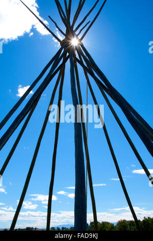 Tipi-Stangen, Missouri Headwaters State Park, Montana Stockfoto