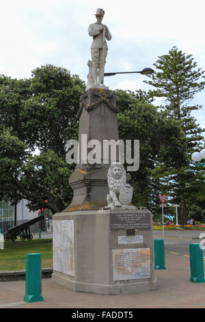 Kriegerdenkmal zu Ehren der New Zealand Troopers aus Hawke Bay Area, in der Südafrikaner-Krieg 1899-1902 (Burenkrieg) kämpfte. Stockfoto