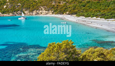 Strand von Roccapina, Golfe de Roccapina, Südwestküste, Korsika, Frankreich Stockfoto