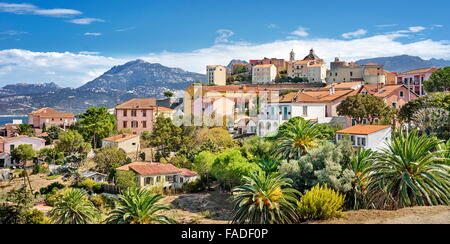 Piana Dorf, Les Calanches, Golfe de Porto, Korsika, Frankreich, UNESCO Stockfoto