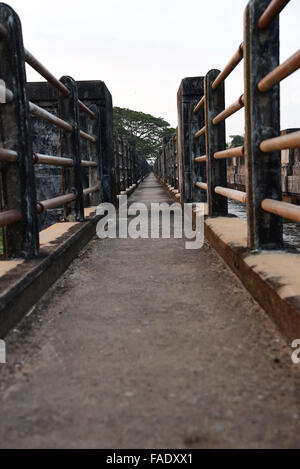 Kleiner Fuß Brücke im Dorf Palakkad, Kerala, Indien, Stockfoto