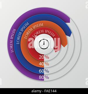 Business-Infografiken-Kreis-Origami-Stil Stock Vektor